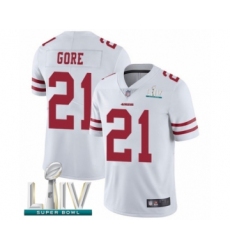 Men's San Francisco 49ers #21 Frank Gore White Vapor Untouchable Limited Player Super Bowl LIV Bound Football Jersey