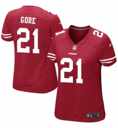 Women's Nike San Francisco 49ers #21 Frank Gore Game Red Team Color NFL Jersey