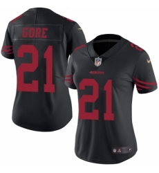 Women's Nike San Francisco 49ers #21 Frank Gore Limited Black Rush Vapor Untouchable NFL Jersey