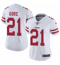 Women's Nike San Francisco 49ers #21 Frank Gore White Vapor Untouchable Limited Player NFL Jersey