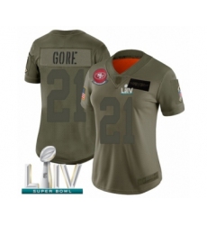 Women's San Francisco 49ers #21 Frank Gore Limited Olive 2019 Salute to Service Super Bowl LIV Bound Football Jersey