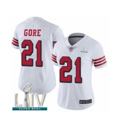 Women's San Francisco 49ers #21 Frank Gore Limited White Rush Vapor Untouchable Super Bowl LIV Bound Football Jersey