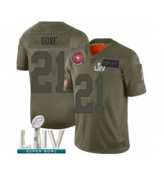 Youth San Francisco 49ers #21 Frank Gore Limited Olive 2019 Salute to Service Super Bowl LIV Bound Football Jersey