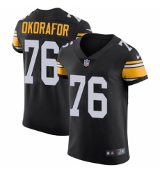 Men's Nike Pittsburgh Steelers #76 Chukwuma Okorafor Black Alternate Vapor Untouchable Elite Player NFL Jersey