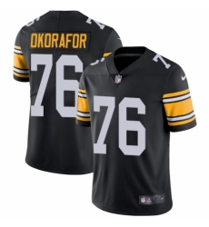Men's Nike Pittsburgh Steelers #76 Chukwuma Okorafor Black Alternate Vapor Untouchable Limited Player NFL Jersey