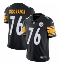 Men's Nike Pittsburgh Steelers #76 Chukwuma Okorafor Black Team Color Vapor Untouchable Limited Player NFL Jersey