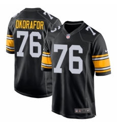 Men's Nike Pittsburgh Steelers #76 Chukwuma Okorafor Game Black Alternate NFL Jersey