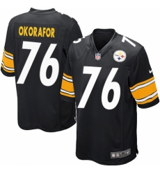 Men's Nike Pittsburgh Steelers #76 Chukwuma Okorafor Game Black Team Color NFL Jersey