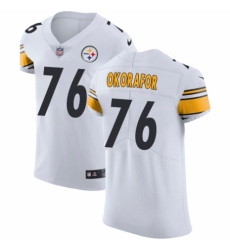 Men's Nike Pittsburgh Steelers #76 Chukwuma Okorafor White Vapor Untouchable Elite Player NFL Jersey