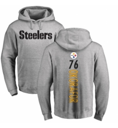 Nike Pittsburgh Steelers #76 Chukwuma Okorafor Ash Backer Pullover Hoodie