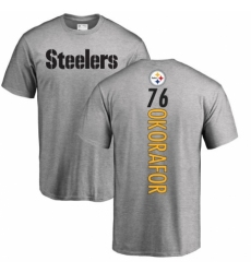 Nike Pittsburgh Steelers #76 Chukwuma Okorafor Ash Backer T-Shirt