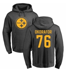 Nike Pittsburgh Steelers #76 Chukwuma Okorafor Ash One Color Pullover Hoodie