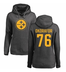 Women's Nike Pittsburgh Steelers #76 Chukwuma Okorafor Ash One Color Pullover Hoodie
