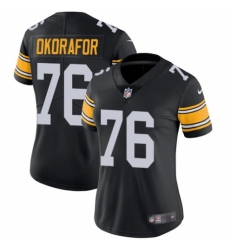 Women's Nike Pittsburgh Steelers #76 Chukwuma Okorafor Black Alternate Vapor Untouchable Limited Player NFL Jersey