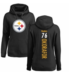 Women's Nike Pittsburgh Steelers #76 Chukwuma Okorafor Black Backer Pullover Hoodie