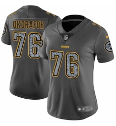 Women's Nike Pittsburgh Steelers #76 Chukwuma Okorafor Gray Static Vapor Untouchable Limited NFL Jersey