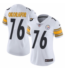 Women's Nike Pittsburgh Steelers #76 Chukwuma Okorafor White Vapor Untouchable Limited Player NFL Jersey