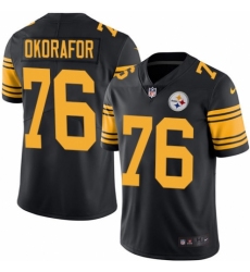 Youth Nike Pittsburgh Steelers #76 Chukwuma Okorafor Limited Black Rush Vapor Untouchable NFL Jersey