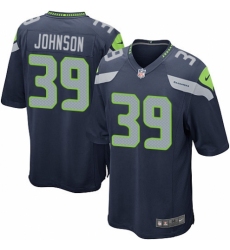 Men's Nike Seattle Seahawks #39 Dontae Johnson Game Navy Blue Team Color NFL Jersey