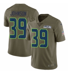 Men's Nike Seattle Seahawks #39 Dontae Johnson Limited Olive 2017 Salute to Service NFL Jersey