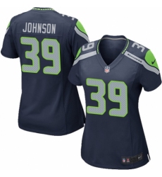 Women's Nike Seattle Seahawks #39 Dontae Johnson Game Navy Blue Team Color NFL Jersey