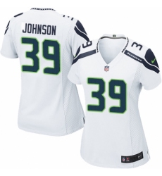 Women's Nike Seattle Seahawks #39 Dontae Johnson Game White NFL Jersey