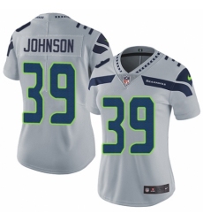 Women's Nike Seattle Seahawks #39 Dontae Johnson Grey Alternate Vapor Untouchable Elite Player NFL Jersey