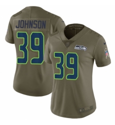 Women's Nike Seattle Seahawks #39 Dontae Johnson Limited Olive 2017 Salute to Service NFL Jersey