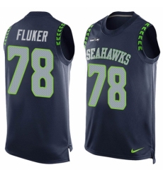 Men's Nike Seattle Seahawks #78 D.J. Fluker Limited Steel Blue Player Name & Number Tank Top NFL Jersey