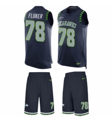 Men's Nike Seattle Seahawks #78 D.J. Fluker Limited Steel Blue Tank Top Suit NFL Jersey