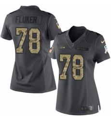 Women's Nike Seattle Seahawks #78 D.J. Fluker Limited Black 2016 Salute to Service NFL Jersey