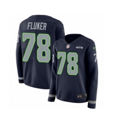 Women's Nike Seattle Seahawks #78 D.J. Fluker Limited Navy Blue Therma Long Sleeve NFL Jersey