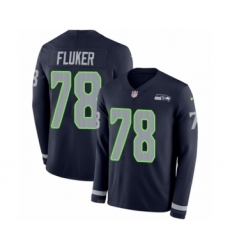 Youth Nike Seattle Seahawks #78 D.J. Fluker Limited Navy Blue Therma Long Sleeve NFL Jersey