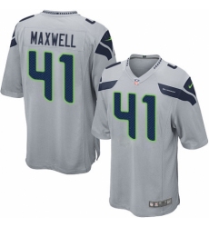 Men's Nike Seattle Seahawks #41 Byron Maxwell Game Grey Alternate NFL Jersey