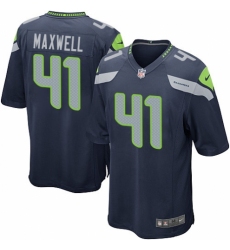 Men's Nike Seattle Seahawks #41 Byron Maxwell Game Navy Blue Team Color NFL Jersey