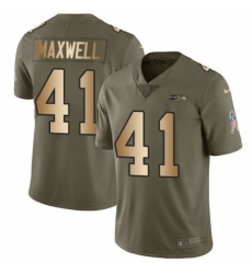 Men's Nike Seattle Seahawks #41 Byron Maxwell Limited Olive/Gold 2017 Salute to Service NFL Jersey