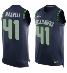 Men's Nike Seattle Seahawks #41 Byron Maxwell Limited Steel Blue Player Name & Number Tank Top NFL Jersey