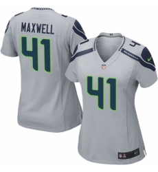 Women's Nike Seattle Seahawks #41 Byron Maxwell Game Grey Alternate NFL Jersey