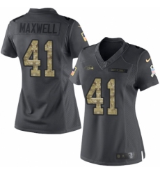 Women's Nike Seattle Seahawks #41 Byron Maxwell Limited Black 2016 Salute to Service NFL Jersey
