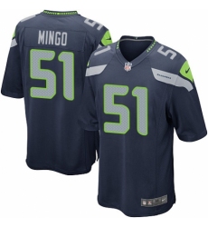 Men's Nike Seattle Seahawks #51 Barkevious Mingo Game Navy Blue Team Color NFL Jersey