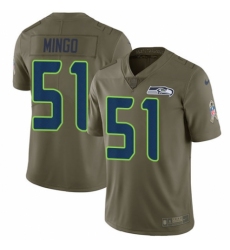 Men's Nike Seattle Seahawks #51 Barkevious Mingo Limited Olive 2017 Salute to Service NFL Jersey