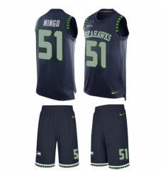 Men's Nike Seattle Seahawks #51 Barkevious Mingo Limited Steel Blue Tank Top Suit NFL Jersey
