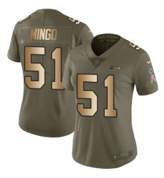 Women's Nike Seattle Seahawks #51 Barkevious Mingo Limited Olive/Gold 2017 Salute to Service NFL Jersey