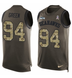 Men's Nike Seattle Seahawks #94 Rasheem Green Limited Green Salute to Service Tank Top NFL Jersey