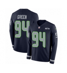 Men's Nike Seattle Seahawks #94 Rasheem Green Limited Navy Blue Therma Long Sleeve NFL Jersey