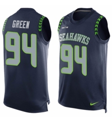 Men's Nike Seattle Seahawks #94 Rasheem Green Limited Steel Blue Player Name & Number Tank Top NFL Jersey