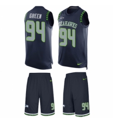 Men's Nike Seattle Seahawks #94 Rasheem Green Limited Steel Blue Tank Top Suit NFL Jersey