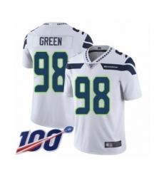 Men's Seattle Seahawks #98 Rasheem Green White Vapor Untouchable Limited Player 100th Season Football Jersey