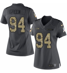 Women's Nike Seattle Seahawks #94 Rasheem Green Limited Black 2016 Salute to Service NFL Jersey