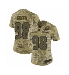 Women's Seattle Seahawks #98 Rasheem Green Limited Camo 2018 Salute to Service Football Jersey